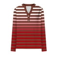 thumbnail image 5 of ZHYou Women's Tops Long Sleeve Red White Stripes Fashion Casual V-Neck Long Sleeve T-shirt Blouse Tops, 5 of 5
