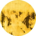 thumbnail image 1 of Ahgly Company Indoor Round Abstract Yellow Modern Area Rugs, 6' Round, 1 of 4
