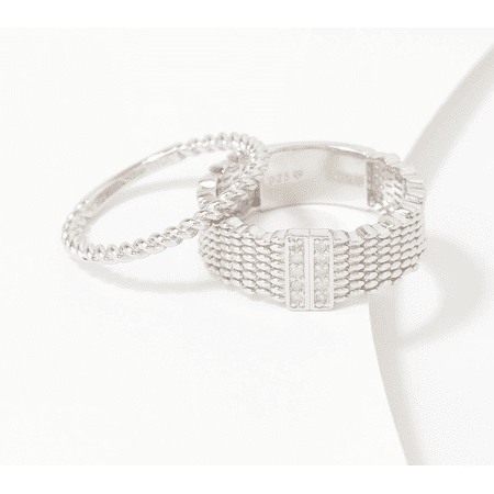 Affinity Diamonds x Ali Carr Sterling Silver Ring Set Size 5