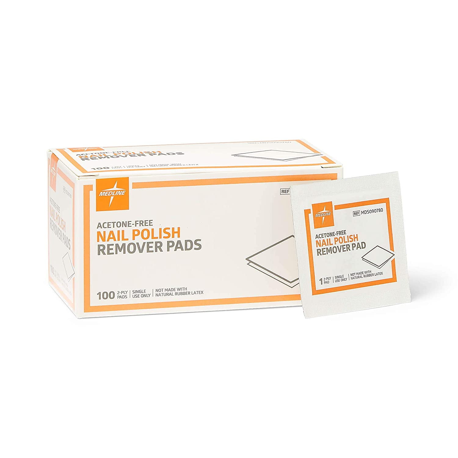 Medline Pad, Remover, Nail Polish (Pack of 100)