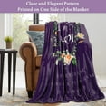 thumbnail image 4 of LHSHID Mom Birthday for Mom Blanket from Daughter Son Super Soft Warm and Comfy I Love You Mom Blanket Flower Women Throw Blanket Purple 30"x40", 4 of 6