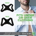 thumbnail image 5 of Gaiam Restore Posture Corrector for Women & Men - Neoprene Back Straightener Adjustable Straps Compact Brace Support for Clavicle, Neck, Shoulder, Invisible, 5 of 6