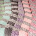 thumbnail image 3 of BambooMN Women's Extra Large Soft Fuzzy Warm Cozy Comfy Fuzzy Plush Cute Striped Solid Slipper Socks - Assortment D - 6 Pairs, 3 of 3