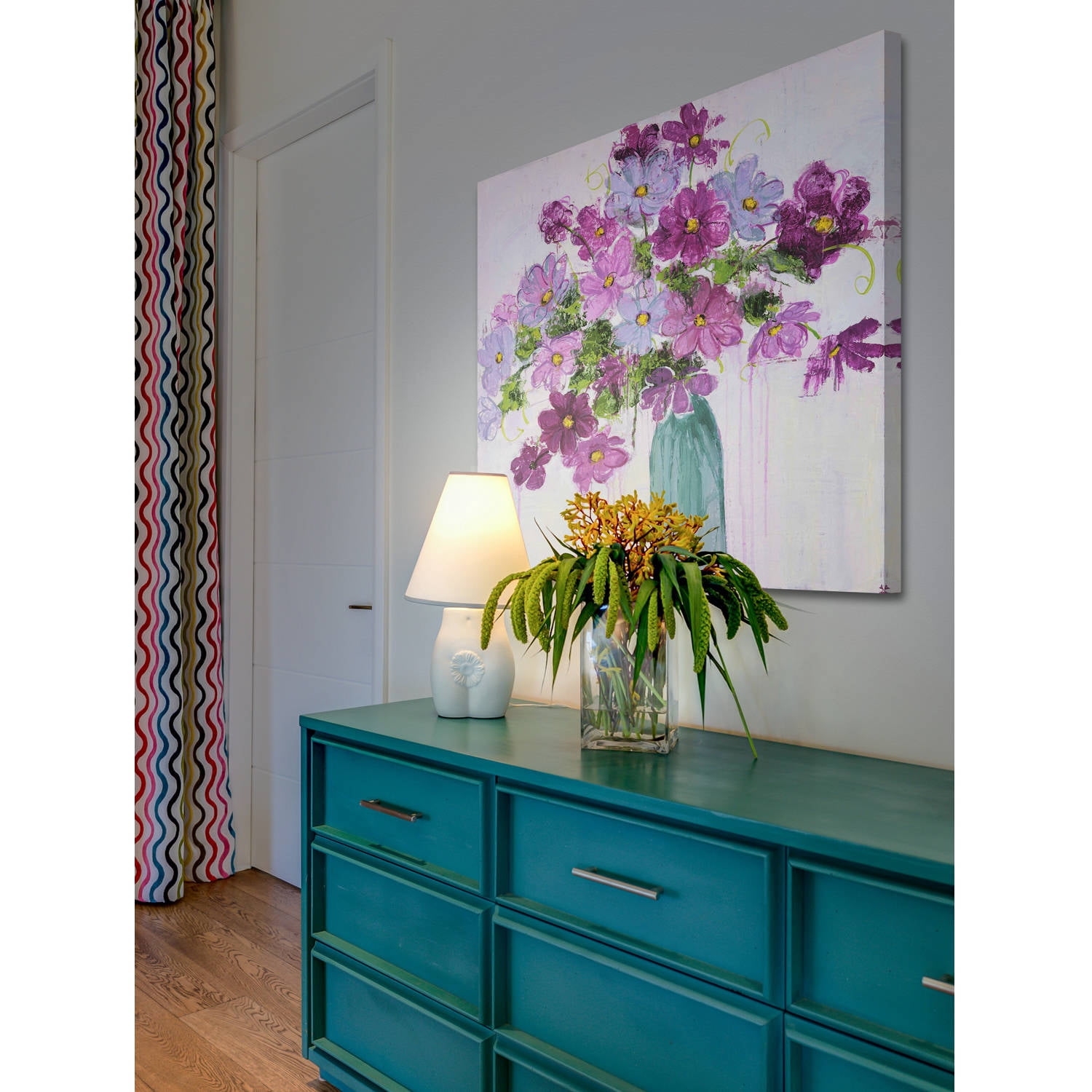 "Happy Blooms" Painting Print on Wrapped Canvas