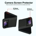thumbnail image 2 of Dteck for Samsung Galaxy Z Flip 3 Case with Built-in Kickstand, Carbon Fiber Leather on Back, Hybrid Shockproof Hard Protective Cover for Galaxy Z Flip 3 5G,Black, 2 of 7
