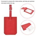 thumbnail image 4 of Equipaje Etiqueta PU Soportes 10x7cm Equipaje Etiqueta Identificador con Correas para Mochila Viaje Bolso Maleta Rojo Paquete de 3, 4 of 6
