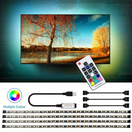 

Mittory Gift for Women Mewn RGB+W TV Background Atmosphere Light Belt USB Remote Control RGB Light Belt