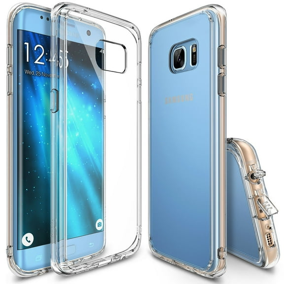 Galaxy S7 Edge Case, Ringke [FUSION] Shock Absorption TPU Bumper Drop Protection Clear Hard Case - Clear