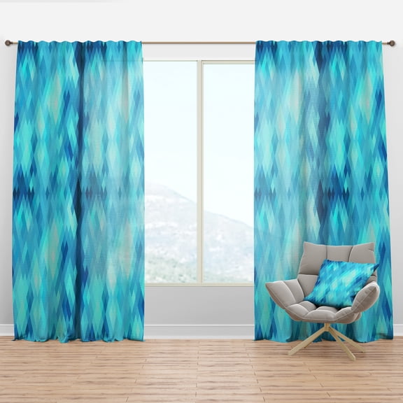 Designart 'Geometric Abstract Pattern With Rhombus' Modern Curtain Panel