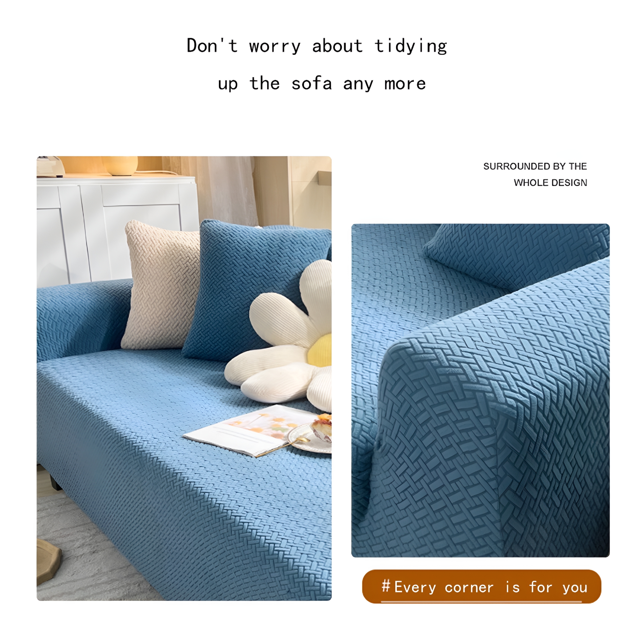 ARLAJO 2026 New Stretch Knit Sofa Cover-Oversized Elastic Furniture Protector,Cover for Sofa Non-Slip Pet-Friendly Sofa Cover,85% Polyester 15% Spandex,Fits 35-118 Inch Sofas,Beige/Green/Blue