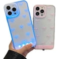 thumbnail image 1 of for iPhone 17 Series Vibrant LED Bowknot Phone Case, Built-in LED Colorful Glowing Cell Phone Cover for Women, Multiple Colors Flash Modes (Pink, iPhone 17 Pro), 1 of 6