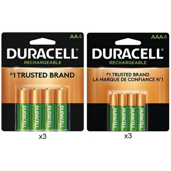 12 AA (2500 mAh)   12 AAA (900 mAh) Duracell Rechargeable Battery Combo