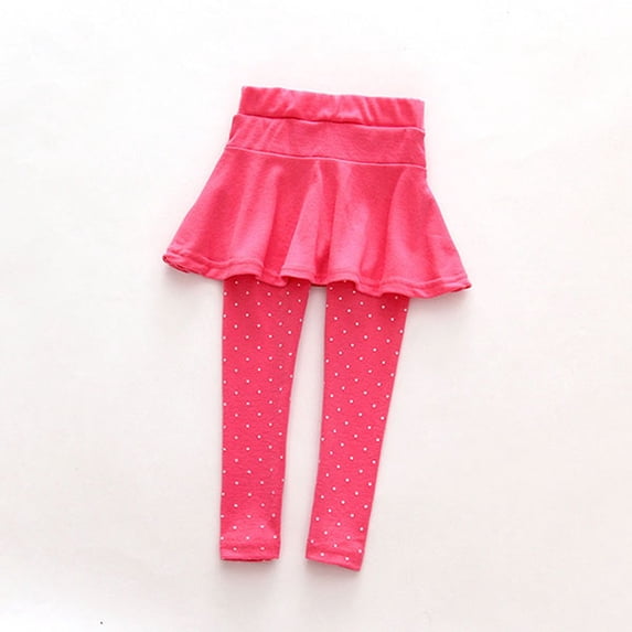 Baby Kids Girl Warmer Wool Polka Dot Culotte Legging Trousers Pantskirt
