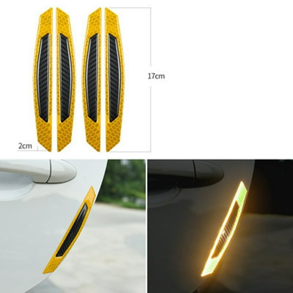 4PCS Reflective Warn Strips Car Bumper Reflector Stickers Decals Safety