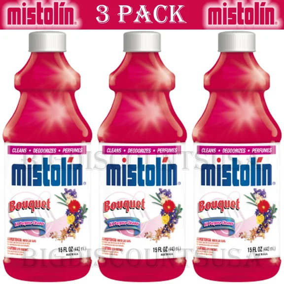 Mistolin 3 Pack General All Purpose Cleaning Solution Kit Bouquet 15 Fl Oz