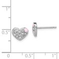 thumbnail image 2 of Beautiful Sterling Silver Rhodium-plated Madi K Enamel w/Swarovski Heart Earrings, 2 of 2