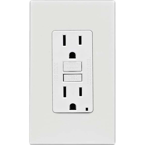 Leviton 125 GFCI Receptacle in White — UL Listed for US Residential Electrical Code Compliance, Drop-in NEC-Standard Wiring