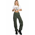 thumbnail image 4 of Love Tree Women's Juniors High Rise Skater Cargo Pants (Army Green, Medium), 4 of 4