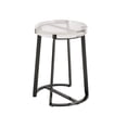 thumbnail image 2 of Weston Home Narvik Round End Table with Stainless Steel Glass Top Table, Grey Finish, 2 of 6