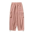 thumbnail image 5 of BOOMNY Men's Baggy Pants Solid Color Corduroy Cargo Pants for Men Wide Leg Plus Size Loose Warm Fall Winter Trousers With Pocket, 5 of 9