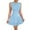 Light Blue, variant on Ruffle Midi Dresses For Women Casual Daily Crew Neck Sleeveless Solid Color Pleated Short Dresses for Women Trendy Light Blue M