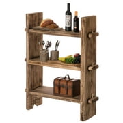Vintiquewise QI004044-30X45 4.75 x 11.75 x 17.75 in. Natural Wooden Rustic Bark Three Tier Shelf Display for Entryway, Kitchen & Outdoor