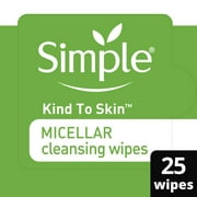 Unscented Simple Kind to Skin Micellar Makeup Remover Wipes - 25ct