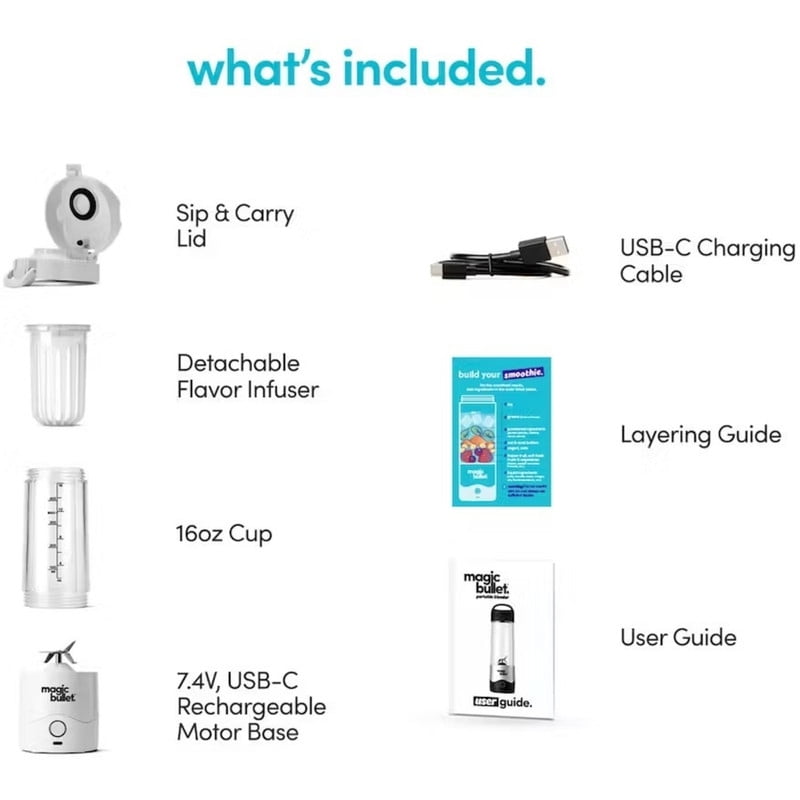 Magic Bullet MBPB50100W White Portable Blender