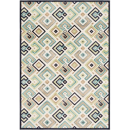 Contemporary Ankara Collection Area Rug in Muted Color and Rectangle Shape