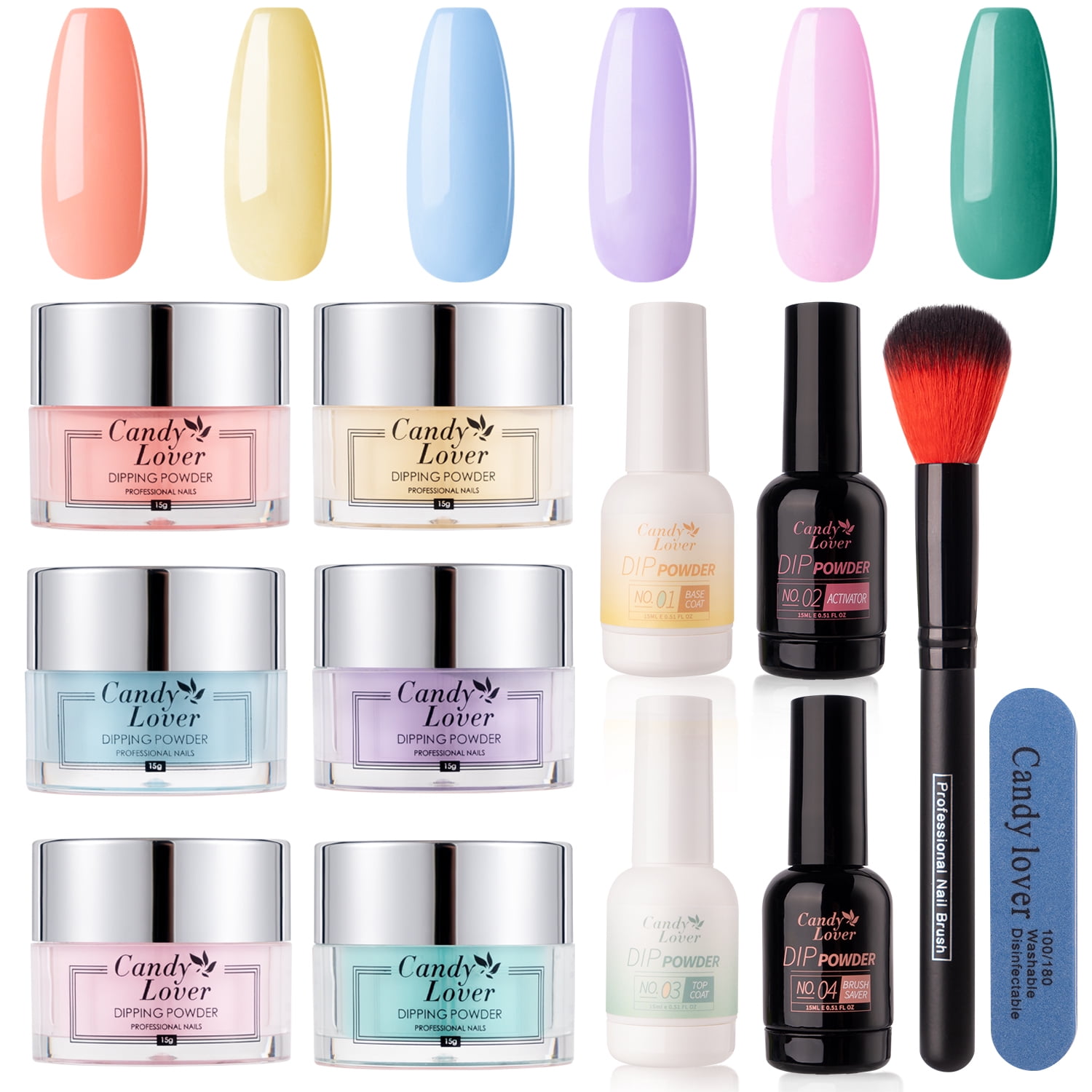 Candy Lover Dip Powder, 6 Colors Dip Powder Nail Kit Starter, Dipping
