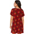thumbnail image 2 of Bixox Strawberry Pattern Women's Nightgown, Soft & Breathable Sleepwear, Round Neck Knee-Length Pajama Dress,Loungewear for Home & Sleep, 2 of 7