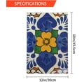 thumbnail image 4 of Mexican Talavera Ceramic Tile Pattern Ethnic Folk Burlap Garden Flag 12x18 Inch - Double Sided, All Weather, 4 of 6