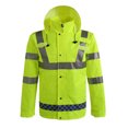 thumbnail image 1 of GOGO Hi Viz Safety Jacket, Heavy Duty Front Zipper Reflective Hoodie, Meets ANSI Standards-Yellow-2XL, 1 of 6