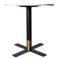 thumbnail image 2 of LeisureMod Round Dining Table with MDF Top and Powder-Coated X-Shaped Steel Base with Brushed Gold Accent Kitchen Table, Seats 2-3 Person for Modern Home and Kitchen Vail Collection, 2 of 9