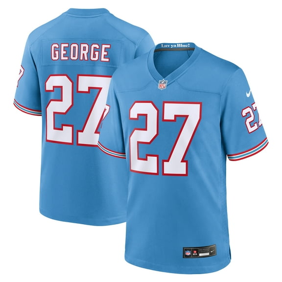 Men's Nike Eddie George Light Blue Tennessee Titans Retired Player Alternate Game Jersey