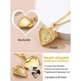 thumbnail image 5 of KeyStyle Heart Necklace for Women Personalized Locket Necklaces that Holds Pictures 14K Gold Plated, 5 of 10