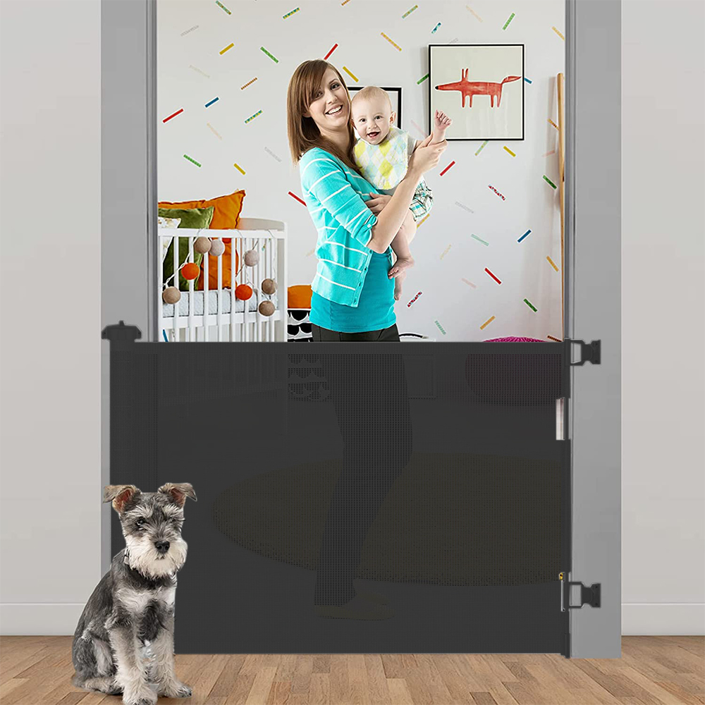 Extendable Pet Gate Baby Gate Indoor Mesh Safety Gate for Stairs