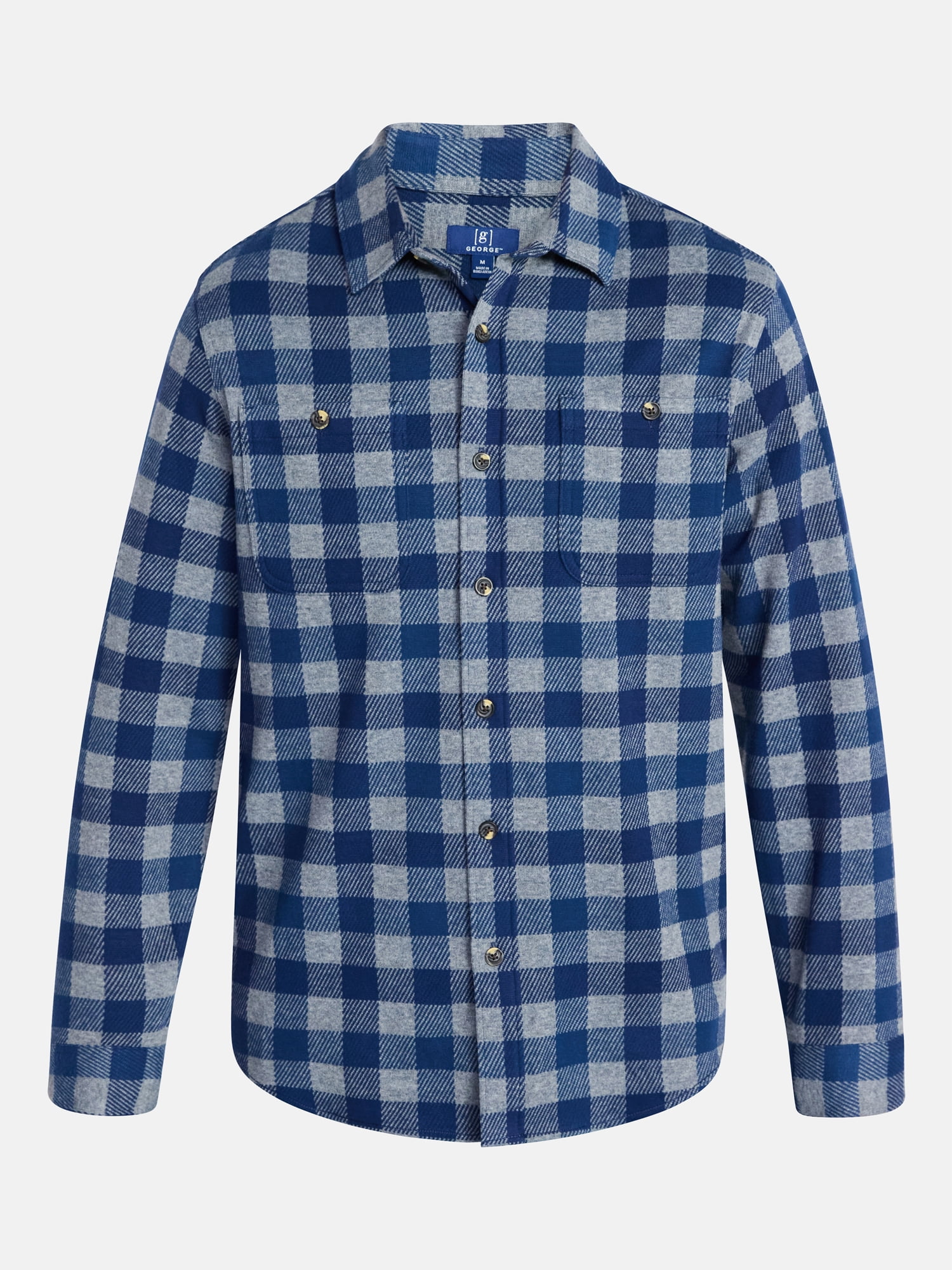 George Men's & Big Men's Knit Overshirt with Long Sleeves, Sizes S-3XL