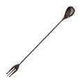 thumbnail image 1 of Electronicheart Cocktail Shaker Spoon Stainless Steel Long Handle Spiral Pattern Bar Stirring Mixing Spoon, Fork-tail Black, 1 of 7