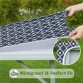 thumbnail image 6 of Boho Flowers Design Stretch Tablecloth with Secure Hem for Dining Table Decor, 6 of 6