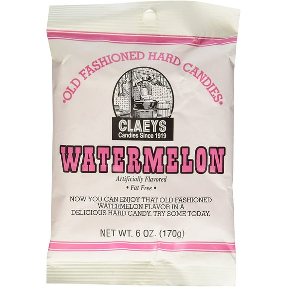 Claeys Old Fashioned Hard Candies Watermelon 6 Ounces (Pack of 6)