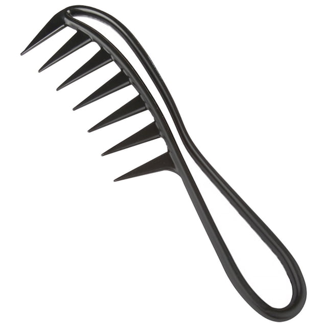 Xingzhi Knotted Comb Wide Tooth Anti-Static Curly Hairdressing Brush Plastic Extension Comb, Black