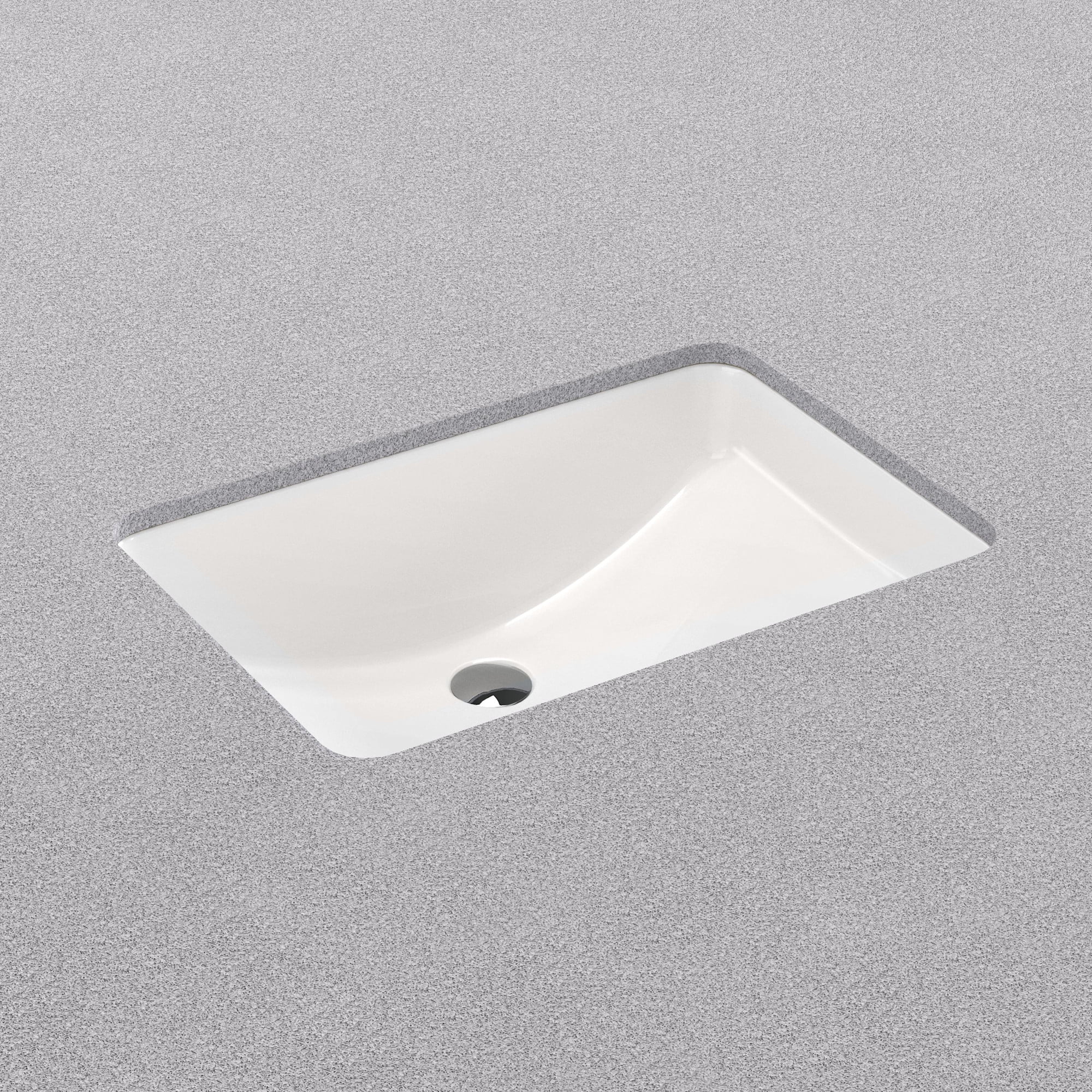 Open Box ProFlo PF2114UA Rectangular Vitreous China Undermount Bathroom Sink with Overflow