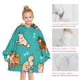 thumbnail image 6 of Cartoon Shiba Inu Dog Blanket Hoodies for Kids 6-13YR Oversize Wearable Blanket Hoodies for Boys Girls Teens, 6 of 7