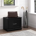 thumbnail image 7 of Woodland 24W Small Shoe Bench with Drawer in Black Suede Oak - Engineered Wood, 7 of 7