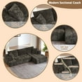 thumbnail image 4 of Kosynda 108" Cloud Sectional Couches with L-Shape Chaise, Boneless Modular Sectional Sofa with Chenille Upholstered for Living Room, Reception Spaces (Dark Brown, Right Facing Chaise), 4 of 8