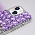 thumbnail image 2 of Compatible with iPhone 14 Bling Case Luxury 3D Sparkle Diamond Crystal Rhinestones for Women Girls Glitter Case with Cute Furry Plush Ball Pendant Soft TPU Bumper Shiny Gemstone Cover, 2 of 13
