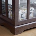 thumbnail image 4 of 68.7'' H Glass Curio Display Cabinet with Light, 4 Tier Lattice Door Bookshelf Showcase with Adjustable Shelves for Collectibles, Retro Glass Display Case for Living Room, Cherry, 4 of 7