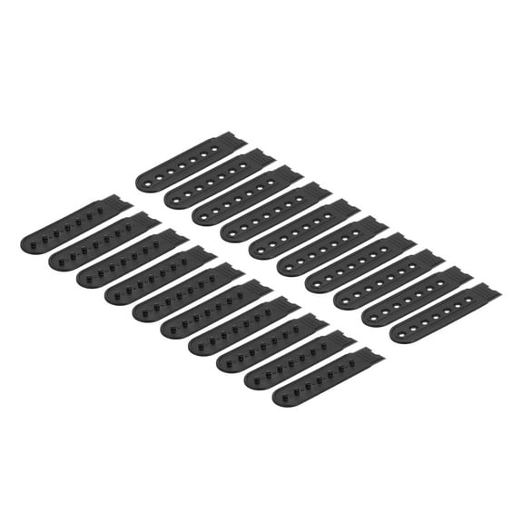 12 Pairs Snapback Strap Cover, 7 Holes Plastic Adjustable Hat Snap Buckle Replacement for Caps Repairing (Black)
