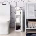 thumbnail image 2 of HomCom 26" Modern Country Vertical Bathroom Storage Cupboard Cabinet - White, 2 of 8